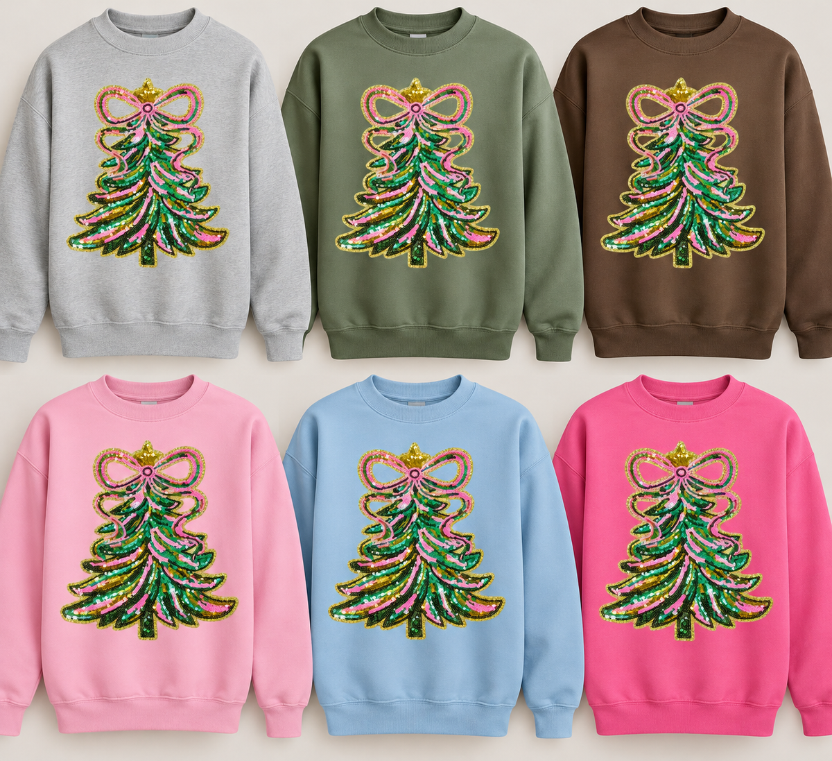 Sequin Christmas Tree Crewneck. (pre-order)